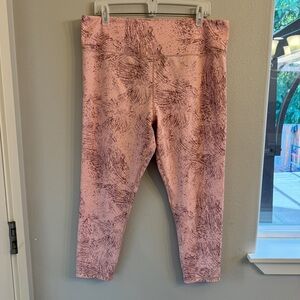 Zyia Active size 20 pink pattern leggings workout athleisure